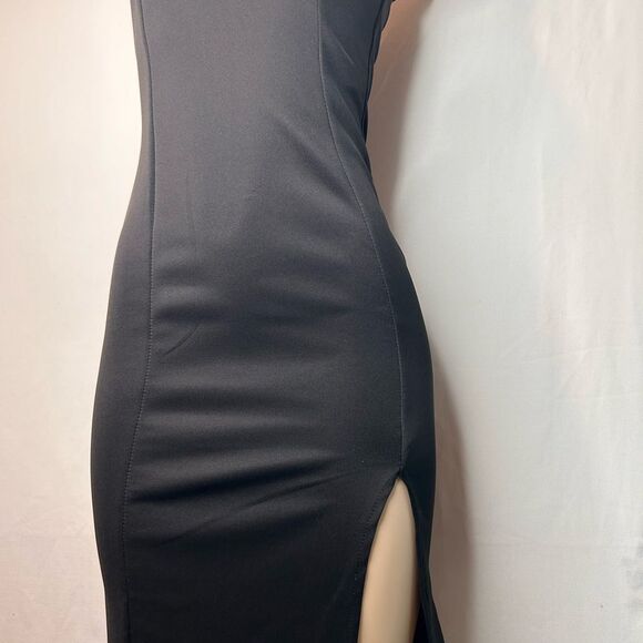 PrettyLittleThing Black Structured Bodice Bodycon Maxi Dress Size 2 - Picture 6 of 16